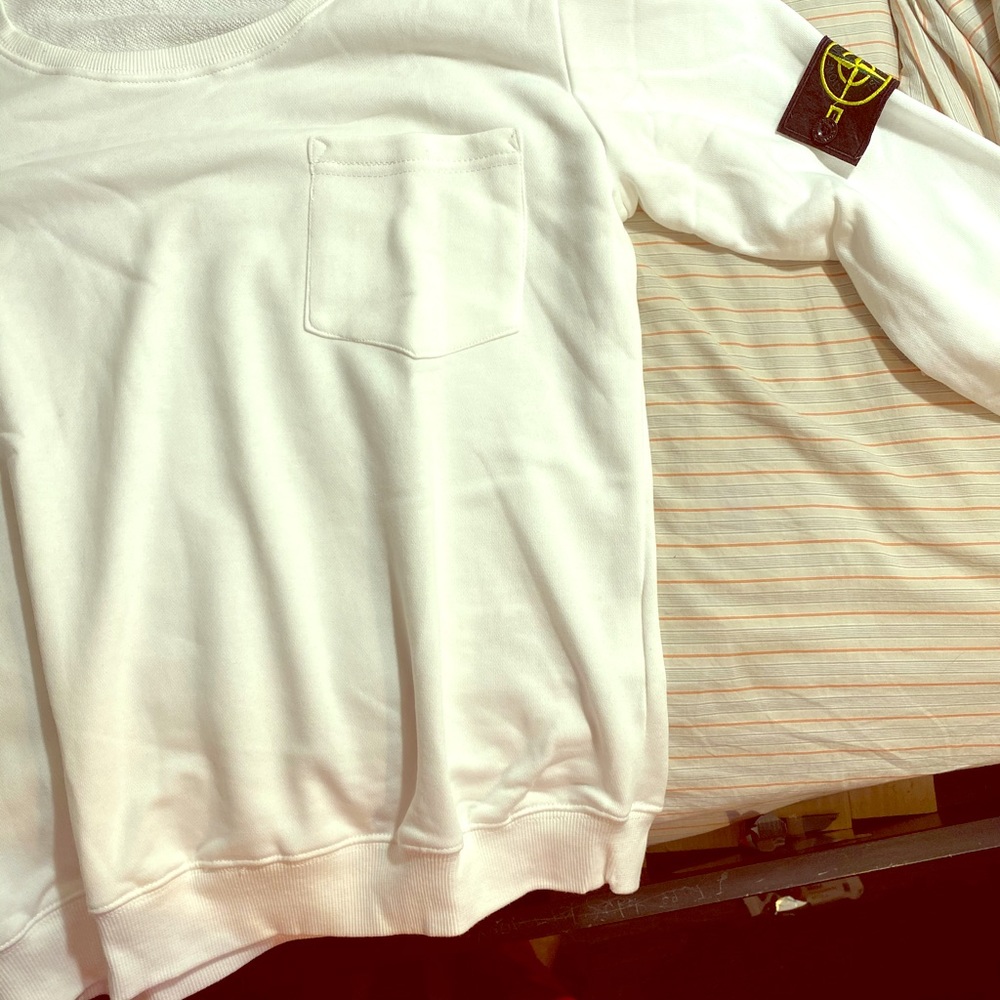 White stone island sweater